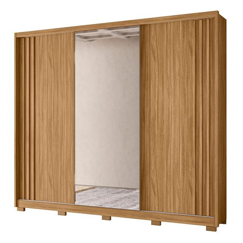 Guarda Roupa Casal Arizona 3 Portas Deslizantes com Espelho